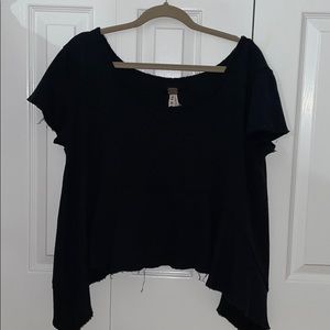 Flowy free people black tee